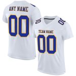 Personalized Royal Gold Mesh Authentic Football Jersey - Custom White Team Apparel Personalized White Royal-Gold Mesh Authentic