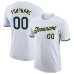 Custom Team Name and Number Performance T-Shirt - Personalized White Royal-Gold Apparel Personalized White Royal-Gold Performance