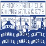 Personalized Holiday Basketball Jersey with Custom Name & Number - White Royal City Edition Monuments Silhouette Team Design