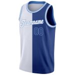 Custom Name Number Basketball Jersey | Personalized Authentic Split Design | White Royal Light Blue Personalized White Royal-Light