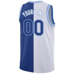 Custom Name Number Basketball Jersey | Personalized Authentic Split Design | White Royal Light Blue Personalized White Royal-Light