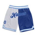Custom Royal-Light Blue Basketball Shorts with Personalized Name & Number - Authentic Throwback Fashion Personalized White