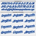 Custom Royal Light Blue Pinstripe Baseball Jersey - Personalized Team Name & Number Personalized White (Royal Light Blue