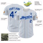 Custom Royal Light Blue Pinstripe Baseball Jersey - Personalized Team Name & Number Personalized White (Royal Light Blue