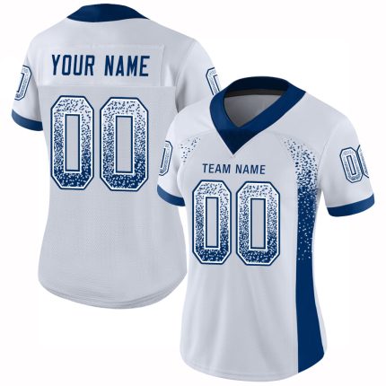 Custom Name Number White Royal Mesh Drift Football Jersey Personalized Design Personalized White Royal Mesh Drift Fashion