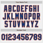 Custom Name Number Authentic Baseball Jersey - Personalized White Royal Old Gold Red Team Jersey Personalized White Royal