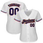 Custom Name Number Authentic Baseball Jersey - Personalized White Royal Old Gold Red Team Jersey Personalized White Royal