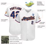 Custom Name Number Authentic Baseball Jersey - Personalized White Royal Old Gold Red Team Jersey Personalized White Royal