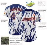 Customizable 3D Pattern Baseball Jersey with Personalized Name and Number - White Royal-Orange Abstract Design Personalized