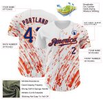 Custom Name and Number Baseball Jersey - Personalized White Royal-Orange 3D Pattern Design Authentic Team Gear Personalized