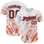 Custom Name and Number Baseball Jersey - Personalized White Royal-Orange 3D Pattern Design Authentic Team Gear Personalized