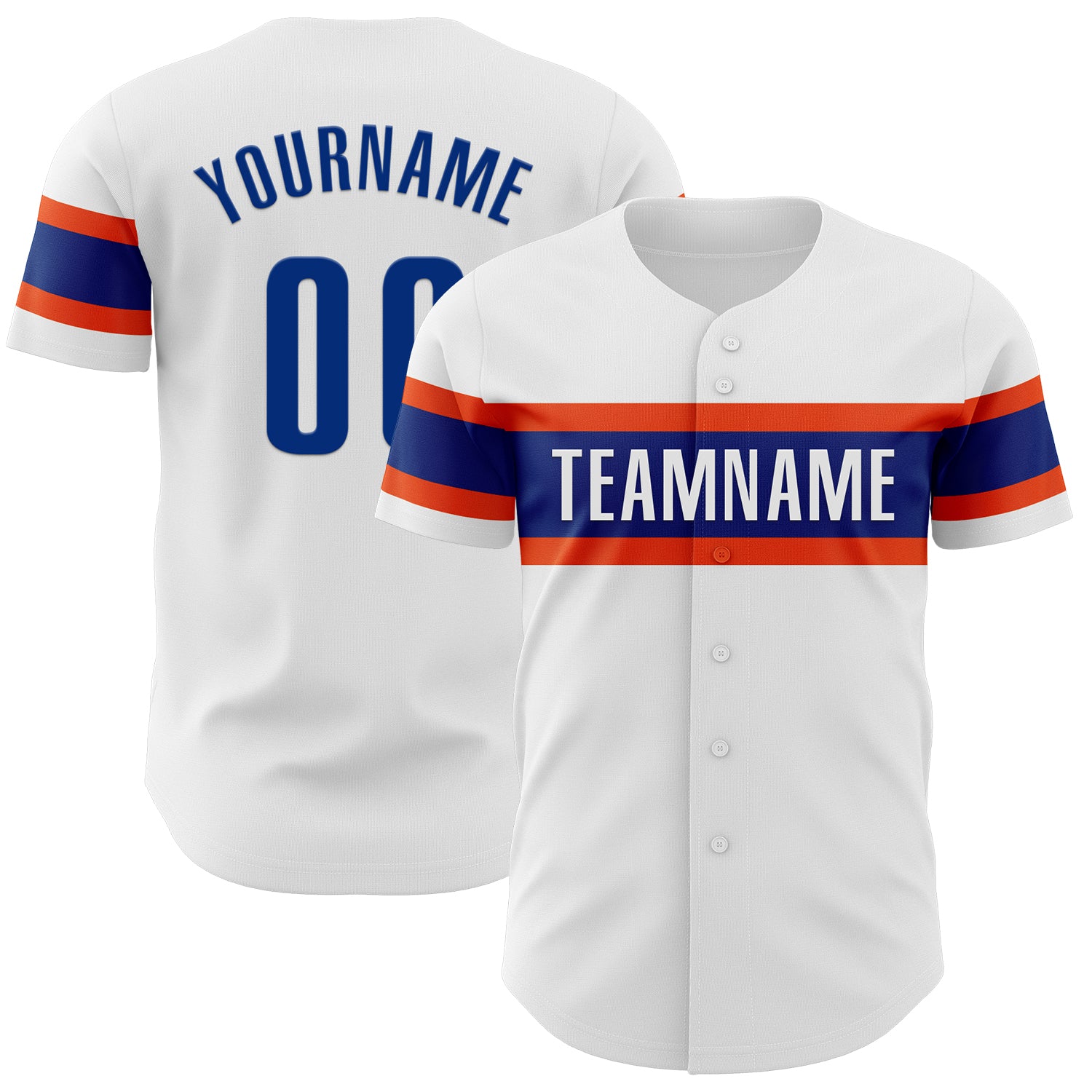 Custom Orange and White Baseball Jersey - Personalized Authentic Design Personalized White Royal-Orange Authentic Baseball