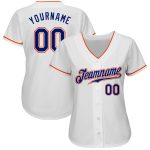 Custom Name and Number Personalized Authentic Baseball Jersey - White Royal Orange Team Jersey Personalized White Royal-Orange