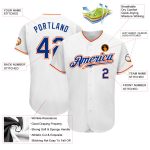 Custom Name and Number Personalized Authentic Baseball Jersey - White Royal Orange Team Jersey Personalized White Royal-Orange