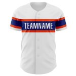Custom Orange and White Baseball Jersey - Personalized Authentic Design Personalized White Royal-Orange Authentic Baseball