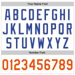 Custom Name and Number Baseball Jersey - White Royal-Orange Authentic Skull Fashion Personalized White Royal-Orange Authentic