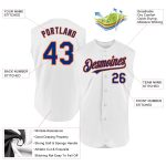 Personalized Authentic Baseball Jersey - White Royal-Orange Sleeveless Design Personalized White Royal-Orange Authentic Sleeveless
