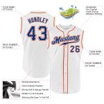 Custom Name Number Personalized Royal-Orange Sleeveless Baseball Jersey - Authentic Design Personalized White Royal-Orange