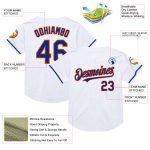 Custom Royal-Orange Mesh Baseball Jersey with Personalized Name and Number | Authentic Throwback Team Design Personalized
