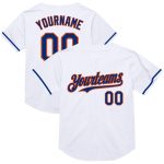 Custom Royal-Orange Mesh Baseball Jersey with Personalized Name and Number | Authentic Throwback Team Design Personalized
