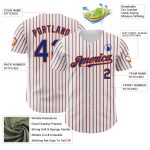 Personalized Orange-Royal Authentic Baseball Jersey with White Royal Orange Pinstripe Personalized White (Royal Orange Pinstripe)