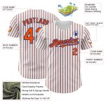 Personalized Orange-Royal Baseball Jersey with Custom Name and Number - White and Royal Orange Pinstripe Design Personalized