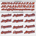 Personalized Orange-Royal Baseball Jersey with Custom Name and Number - White and Royal Orange Pinstripe Design Personalized
