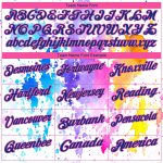 Custom Name Number Golf Polo Shirt - Personalized 3D Pattern White Royal-Pink Watercolor Design Personalized White Royal-Pink