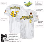 Custom Royal Pinstripe Baseball Jersey with Personalized Name & Number - Authentic White Gold-Royal Team Jersey Personalized