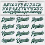 Custom Name Number Varsity Letterman Jacket Green-Cream Royal Pinstripe Full-Snap Bomber for Team - Personalized Personalized