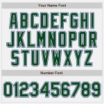 Custom Name Number Varsity Letterman Jacket Green-Cream Royal Pinstripe Full-Snap Bomber for Team - Personalized Personalized