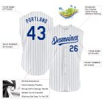 Personalized Light Blue Authentic Baseball Jersey with Custom Name & Number - White Royal Pinstripe Sleeveless Design Personalized