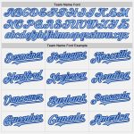 Personalized Custom Name and Number Light Blue Unisex Two-Button Softball Jersey - White Royal Pinstripe Design Personalized