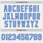 Personalized Custom Name and Number Light Blue Unisex Two-Button Softball Jersey - White Royal Pinstripe Design Personalized