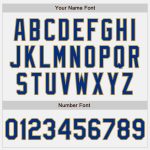 Custom Name Number Personalized Unisex Softball Jersey in White Royal Pinstripe and Old Gold - Two-Button Design Personalized