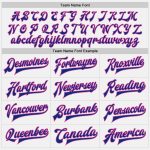 Custom Pink Varsity Letterman Jacket - Personalized White Royal Pinstripe Full-Snap with Team Name and Number Personalized