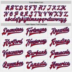 Personalized Red Varsity Letterman Jacket with White Royal Pinstripe Full-Snap Design Personalized White Royal Pinstripe