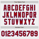 Personalized Red Varsity Letterman Jacket with White Royal Pinstripe Full-Snap Design Personalized White Royal Pinstripe