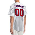 Personalized Red and Royal Authentic Baseball Jersey - White Royal Pinstripe Design Personalized White Royal Pinstripe Red-Royal