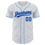 Custom Name Number Lightweight Blue Pinstripe Baseball Jersey - Personalized Authentic Team Jersey Personalized White Royal