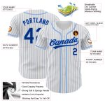 Custom Name Number Lightweight Blue Pinstripe Baseball Jersey - Personalized Authentic Team Jersey Personalized White Royal