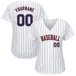 Custom Royal-Orange Pinstripe Baseball Jersey with Personalized Name & Number - Authentic Team Gear Personalized White Royal
