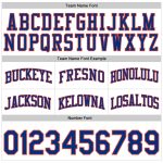 Custom Name and Number Personalized Basketball Shorts in White Royal Pinstripe with Royal-Orange - Authentic Team Gear Personalized