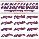 Custom Name and Number Personalized Royal-Orange Baseball Jersey Shirt - Authentic White Royal Pinstripe Rib-Knit Personalized