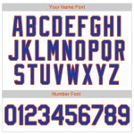 Custom Name and Number Personalized Royal-Orange Baseball Jersey Shirt - Authentic White Royal Pinstripe Rib-Knit Personalized