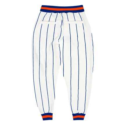 Custom Team Name and Number White Orange Pinstripe Sports Pants Personalized Personalized White Royal Pinstripe Royal-Orange