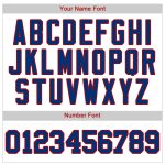 Custom Personalized Authentic Baseball Jersey with Royal Pinstripe in White and Red - Team Name & Number Personalized White