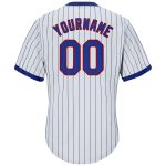 Personalized Authentic Throwback Baseball Jersey Shirt - Custom Name & Number - White Royal Pinstripe Royal-Red Personalized