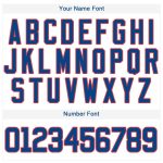 Custom Name and Number Personalized Red Baseball Jersey - White Royal Pinstripe Design Personalized White Royal Pinstripe