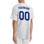 Custom Name and Number Personalized White Royal Pinstripe Authentic Baseball Jersey Personalized White Royal Pinstripe Royal-White